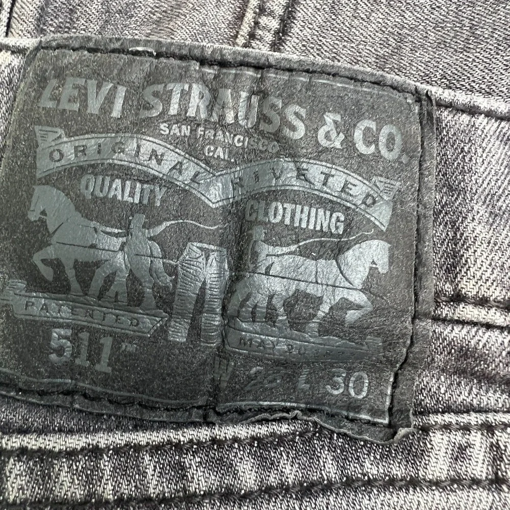 Levis 511 Jeans 28x30 (Fit 26x28)‎ Black Denim Pant Slim Fit Dark Casual Western
